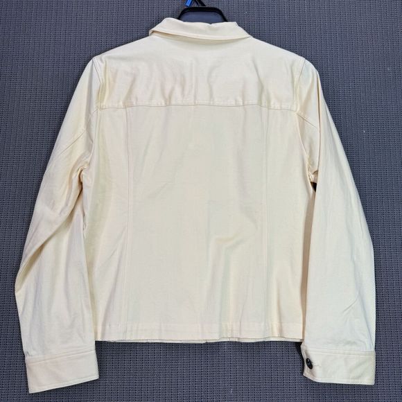 Christopher & Banks Jacket Womens XL Yellow Stretch Cotton Blend Button Up - Picture 4 of 11